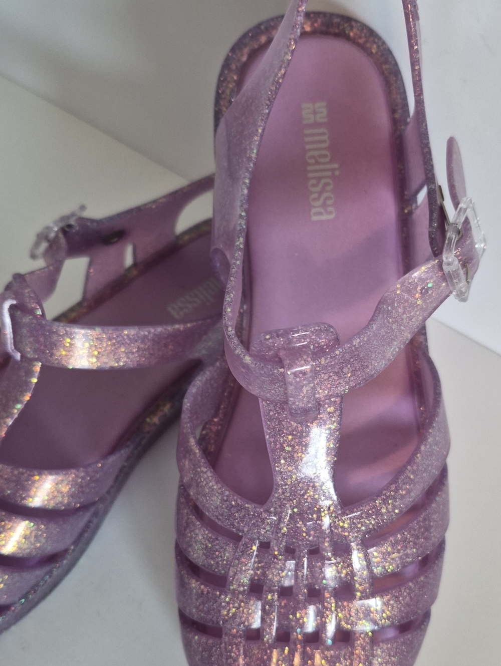 Melissa Possession Jelly Sandals Glitter Lilac Size 7 - Picture 2 of 8